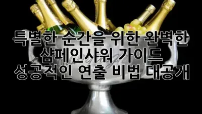 🍾✨ 특별한 순간을 위한 완벽한 샴페인샤워 가이드: 성공적인 연출 비법 대공개! 🎉