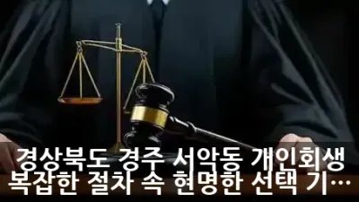 경상북도 경주 서악동 개인회생, 복잡한 절차 속 현명한 선택 기준