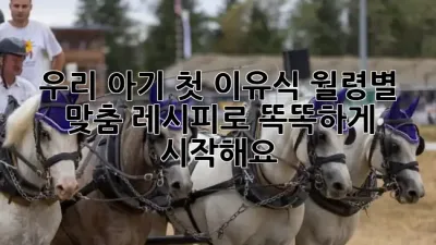 우리 아기 첫 이유식, 월령별 맞춤 레시피로 똑똑하게 시작해요! 🍼