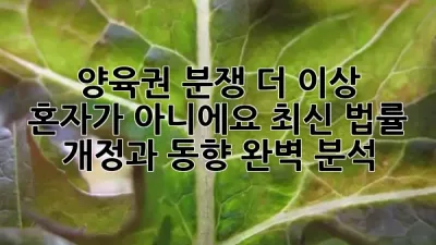 🏡💔 양육권 분쟁, 더 이상 혼자가 아니에요! 최신 법률 개정과 동향 완벽 분석 👩‍⚖️👨‍👧‍👦